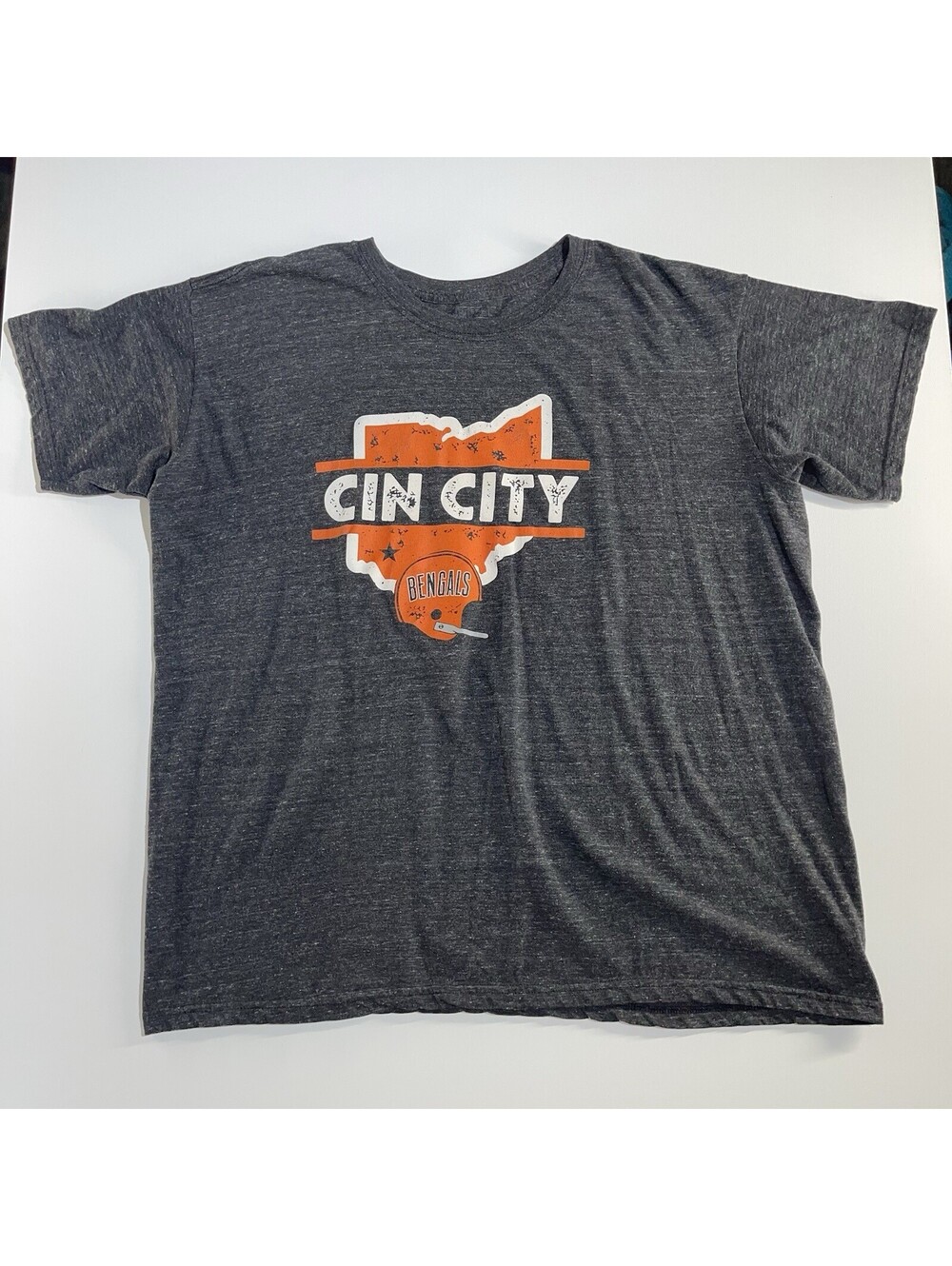 Cincinnati Bengals Gray Cin City T-Shirt 2XL Men’s NFL Team Logo Short Sleeve